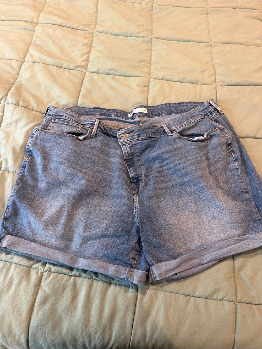 Signature by Levi Light Blue Rolled-Hem Jean Shorts
